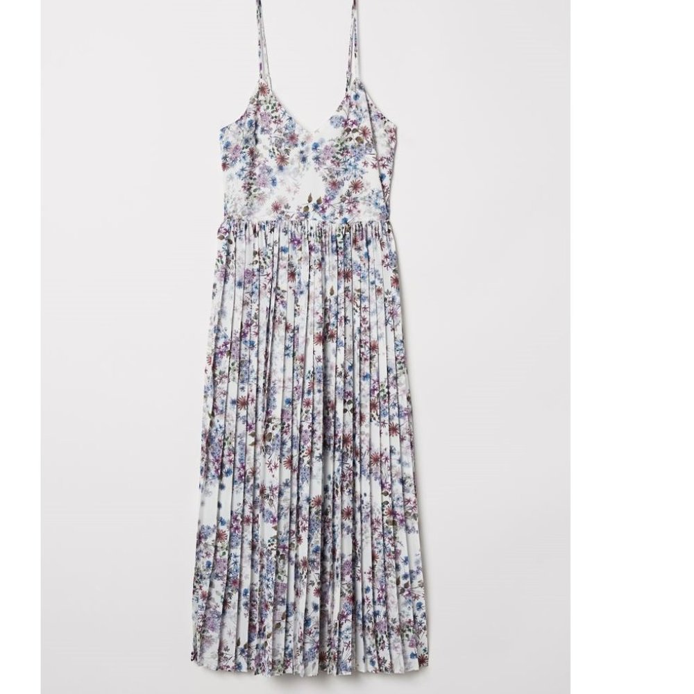 H&M Floral Pleated Midi Dress